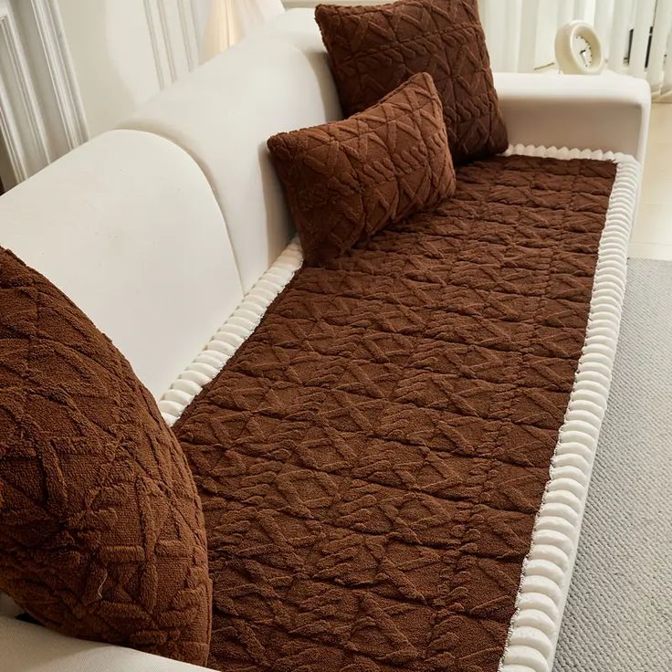 Couch Cover/Sofa Covers, Anti Slip Sofa Slipcover (Dark Brown)