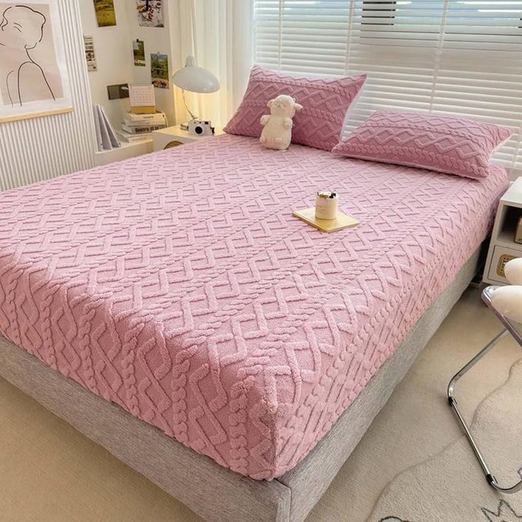 Ultra Soft Cotton Quilted 100% Waterproof Mattress Protector For Double Bed (Pink)